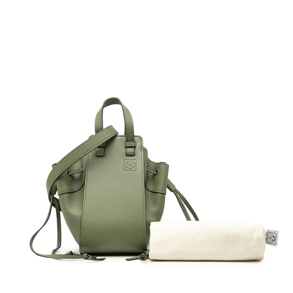 Loewe Hammock Mini Handbag/Shoulder Bag, 2-Way, Avocado Green Leather, Women's. - Picture 7 of 7
